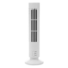 Oscillating Tower Fan USB-Powered Bladeless Standing Desk Fan Desktop Air Conditioner White