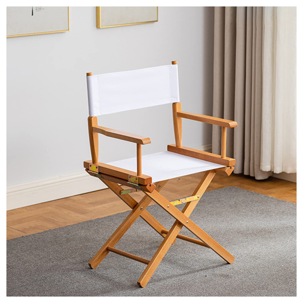 White Professional Foldable Makeup Artist Wooden Directors Chair For Outdoor Camping Studio Actors Portable