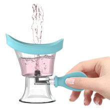 Reusable Silicone Eye Wash Cup Portable Eyebath With Air Pressure System Manual Ocular Rinse Blue