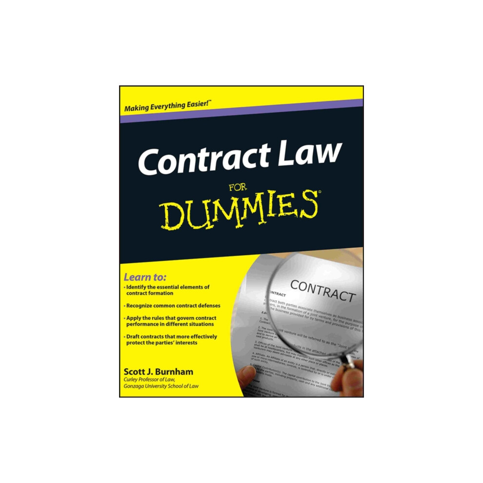 Riachristiecollections Contract Law For Dummies By Scott J. Burnham Paperback Book