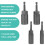 4 Stuks Multi-Maat Power Nut Driver Bit Staal Zeskant 5