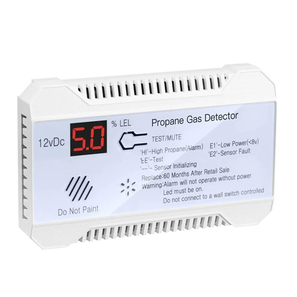 Propane Detector 12V Lpg Natural Gas Sensor Leak Alarm 85Db Siren White For Car Rv Home Digital Propane Tester Meter 9016109575869
