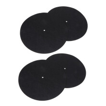 Vinyl Record Felt Mats 4-Piece Thick Disc Protective Pads For Turntable Slipmats Static Dampening Vibration Reduction