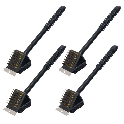 4 Pezzi Spazzola Pulizia Barbecue, Spatola