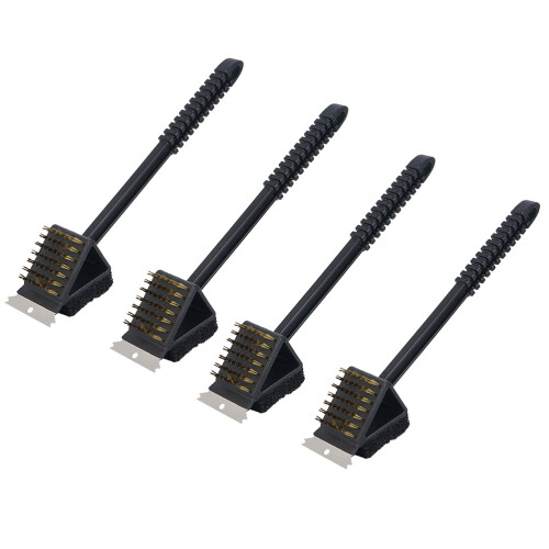 4 Pezzi Spazzola Pulizia Barbecue, Spatola 1