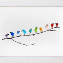 (10pcs) Rainbow Sea Glass Birds Crystal Stone Modern Art Display Gifts For Celebrations