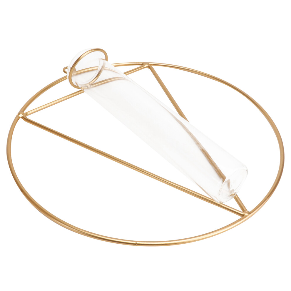 Wazon Szklany Na Kwiaty ŚCienne Dekoracyjny Pojemnik (ZłOty)-image