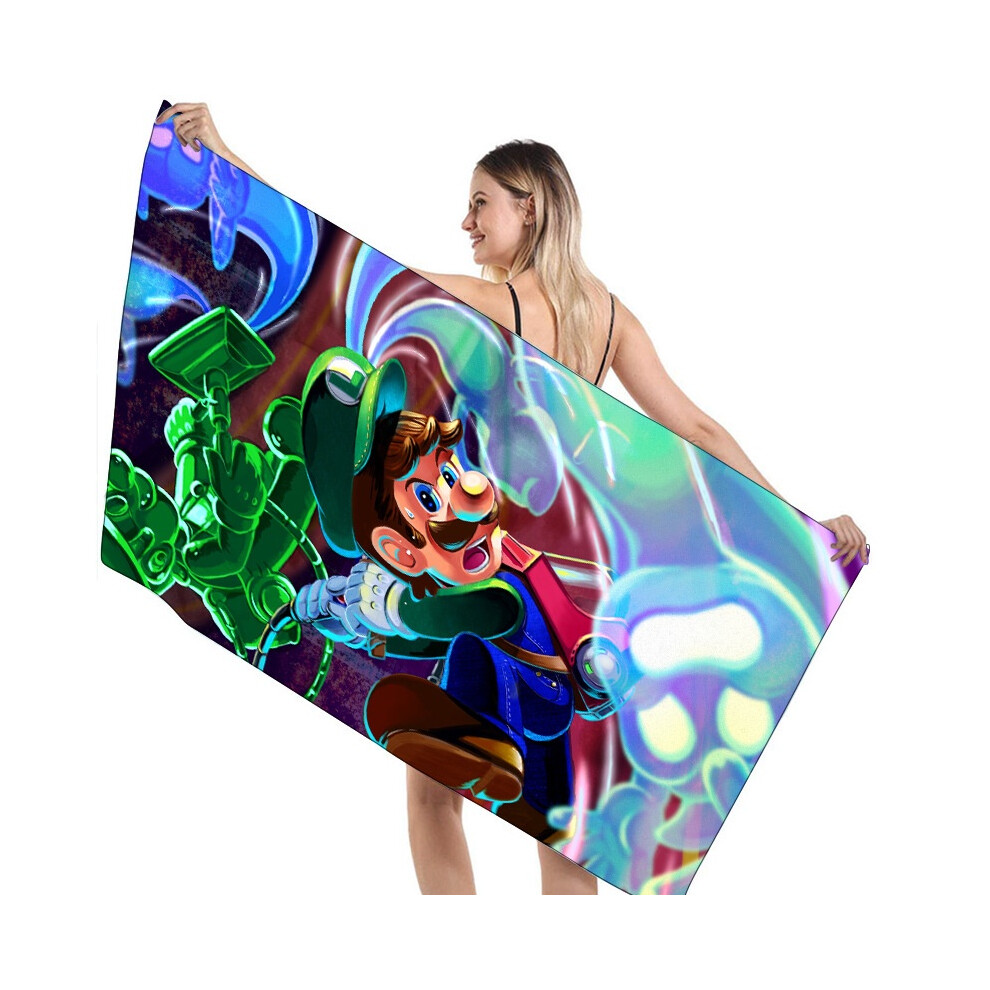 (Ghost) Super 3d Mario Bros Bath Towel Large Size Quick Dry Absorbent Travel Bathrobe-image-OPC-PMCSPMT-NEW