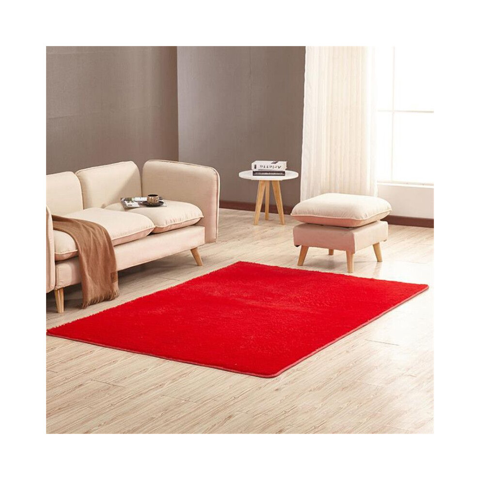 (, 60*160Cm/23.6*63.0In) Rugs Fluffy Antiskid Shaggy Rug Dining Room Carpet Floor Bedroom Home Mats Red
