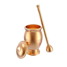Mortar And Pestle Smooth Copper Grinding Bowl Large Garlic Muddler For Spices Kitchen