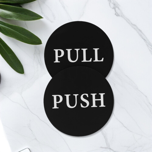 2 acryl türschilder push/pull für glastüren mit chinesisch 2