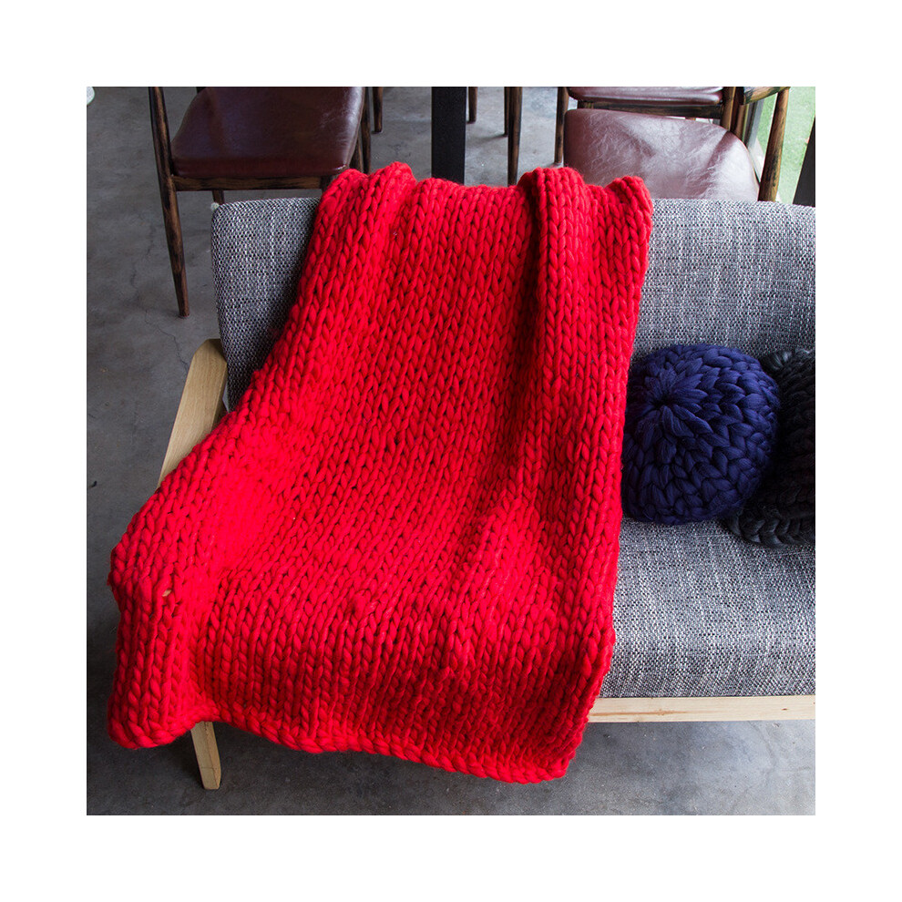 (Red, 120*150cm/47.24*59.06in) Cotton Thread Blanket Sofa Blankets Hand Woven Home Comfortable Gift Decoration-image-OPC-PMCTD7Q-NEW