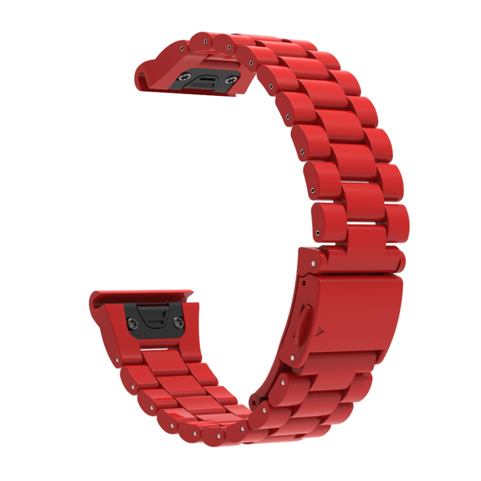 (Red) Quickfit 22Mm Watch Band For Garmin Fenix 7 Pro / 7 / 6 Pro / 6 Plastic Three-Bead Wrist Strap Red 6914280287645