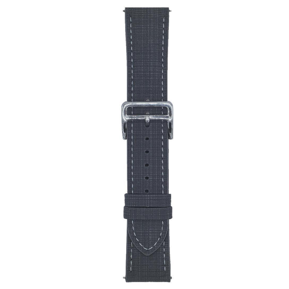 (Black) For Huawei Watch Gt 5 41Mm Watch Band 18Mm Braided Checkered Pattern Leather Wrist Strap Black 6914286887535