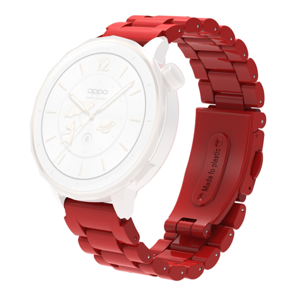 (Red) For Huawei Watch Gt 5 41Mm Watch Band 18Mm Plastic Three-Bead Wrist Strap Red 6914289197501