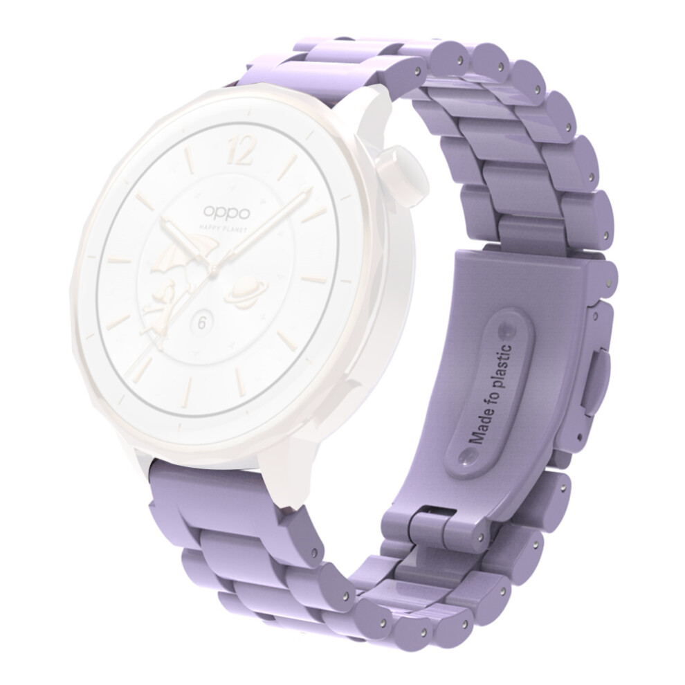 (Light ) For Huawei Watch Gt 5 41Mm Watch Band 18Mm Plastic Three-Bead Wrist Strap Purple 6914289312317