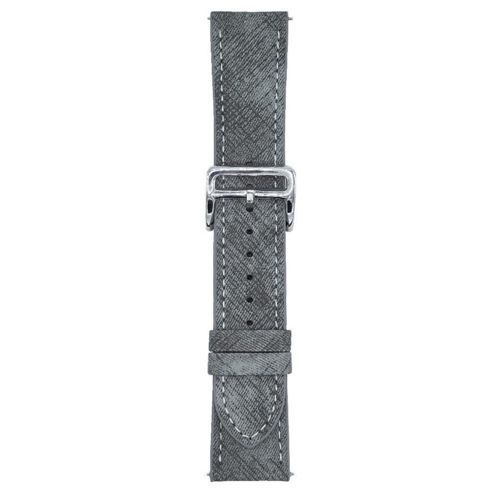 (Grey) For Samsung Galaxy Watch7 / Watch6 Bands Universal 20Mm Adjustable Leather Watchband Wrist Strap Grey 6914285456558