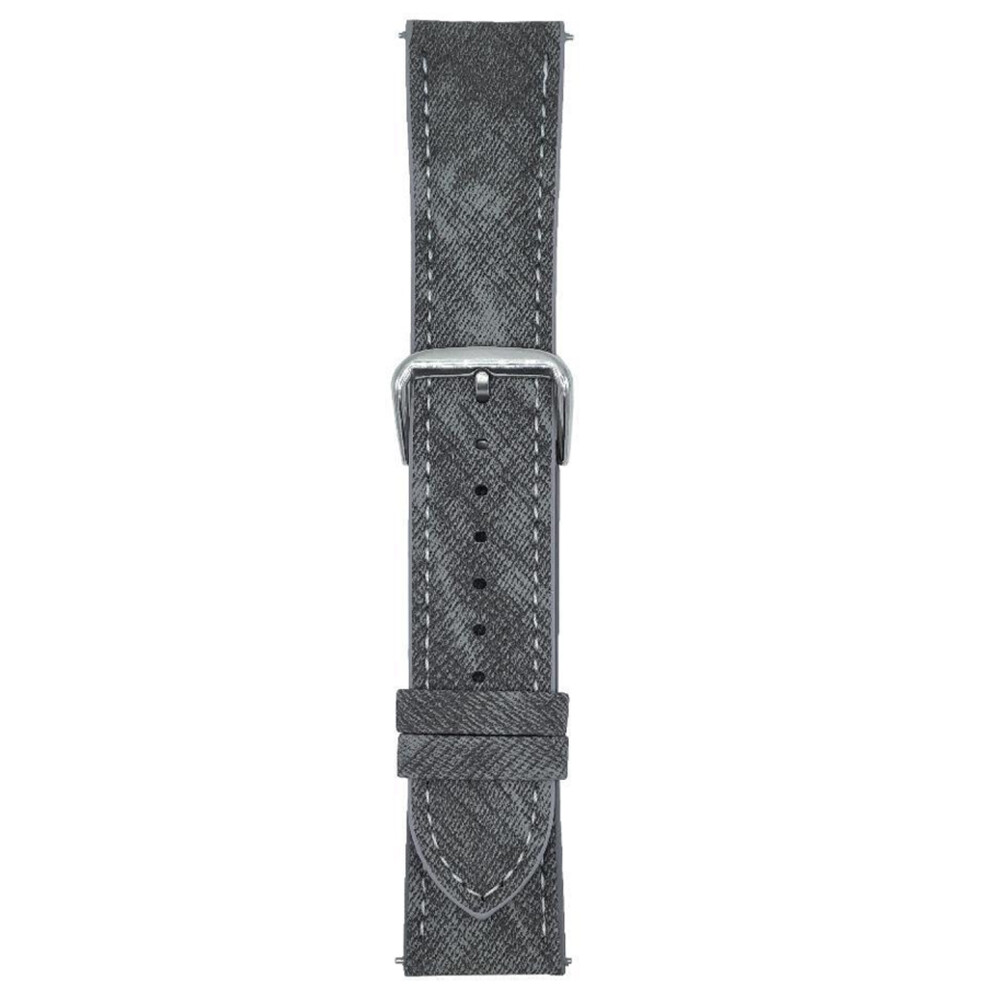 (Grey) For Samsung Galaxy Watch7 / Watch6 Watch Bands Universal 20Mm Leather Wrist Strap With Steel Buckle Grey 6914284253516