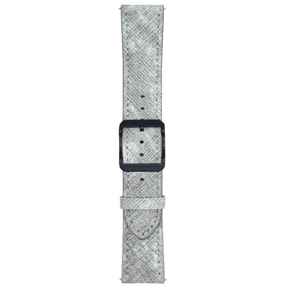 (White) Double Loop Buckle Leather Band For Samsung Galaxy Watch7 / Watch6 Watch Bands Universal 20Mm Strap White 6914287916098