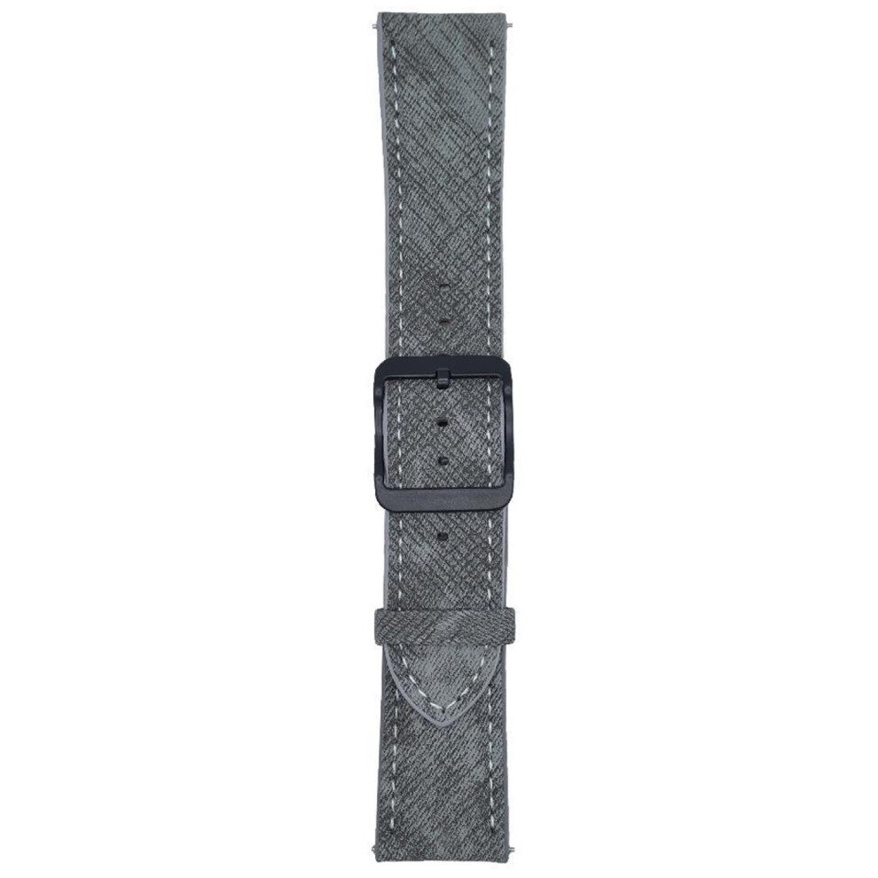 (Grey) Double Loop Buckle Leather Band For Samsung Galaxy Watch7 / Watch6 Watch Bands Universal 20Mm Strap Grey 6914287381384