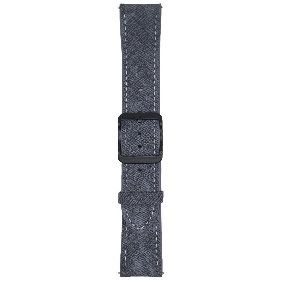 (Indigo) Double Loop Buckle Leather Band For Samsung Galaxy Watch7 / Watch6 Watch Bands Universal 20Mm Strap Indigo 6914281788783