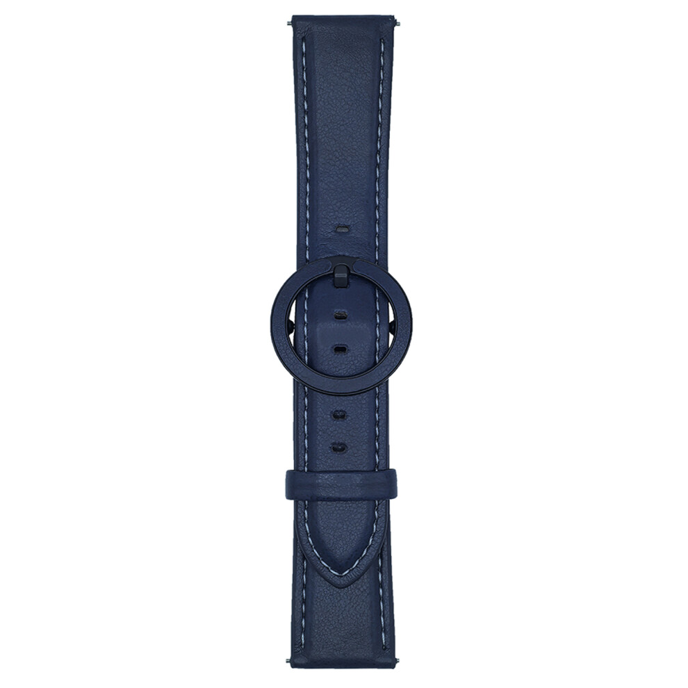(Midnight ) For Huawei Watch Gt 5 46Mm Watch Band 22Mm Crazy Horse Texture Round Buckle Leather Wrist Strap Blue 6914285805882