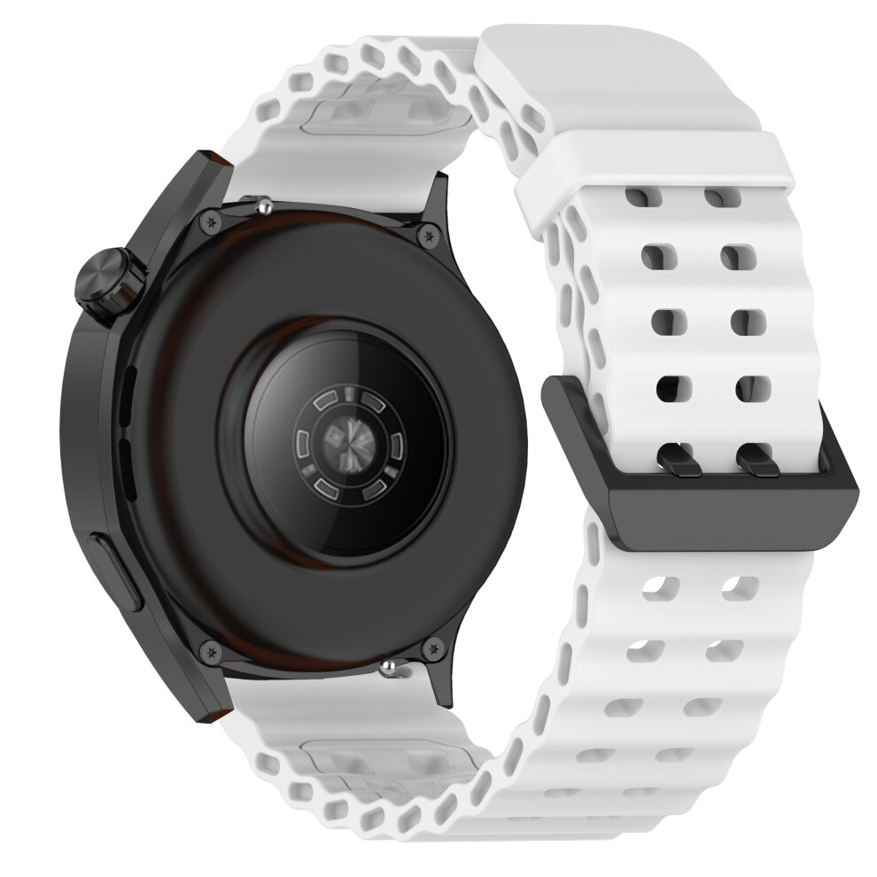 (White) 22Mm Watch Band For Huawei Watch Gt 5 46Mm / Samsung Galaxy Watch3 45Mm Dual Color Silicone Strap White 6914289475067