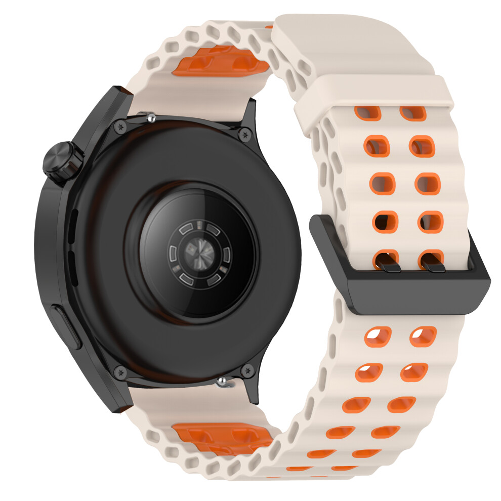 (Starlight / ) 22Mm Watch Band For Huawei Watch Gt 5 46Mm / Samsung Galaxy Watch3 45Mm Dual Color Silicone Strap Orange 6914280347110