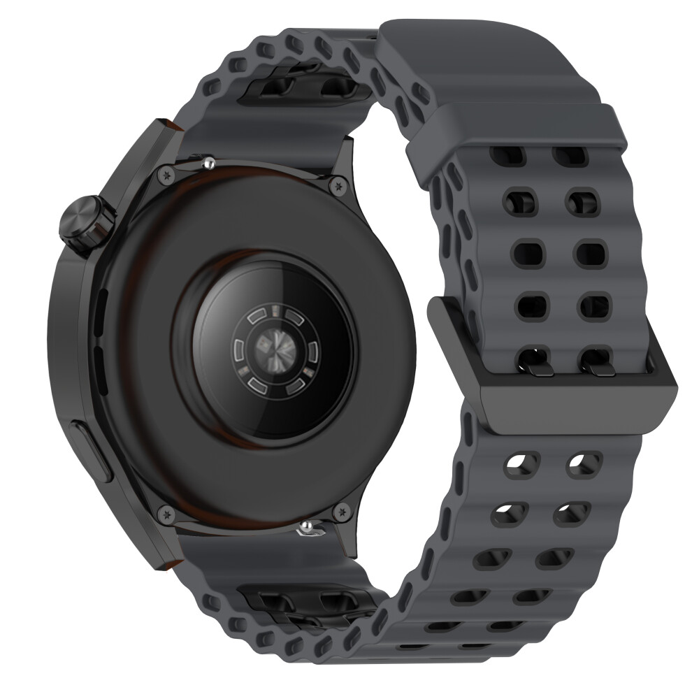 ( / ) 22Mm Watch Band For Huawei Watch Gt 5 46Mm / Samsung Galaxy Watch3 45Mm Dual Color Silicone Strap Black 6914287409941