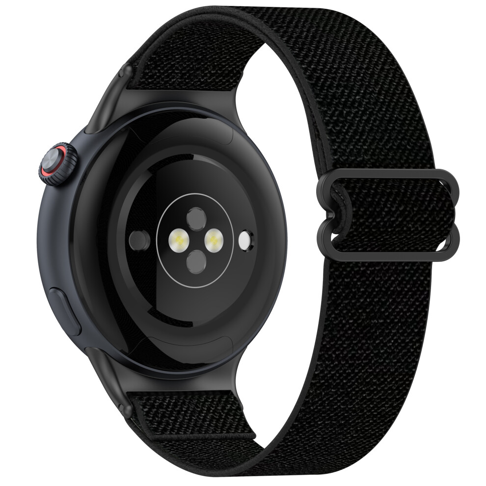 (Black) For Vivo Watch 5 Nylon Braided Watch Band Elastic Wrist Strap With Slide Clasp Black 6914285170584