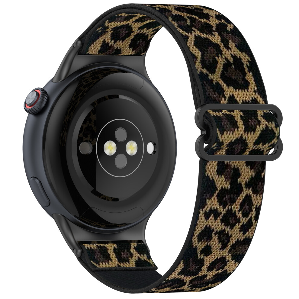 (Leopard Print) For Vivo Watch 5 Nylon Braided Watch Band Elastic Wrist Strap With Slide Clasp 6914283760442