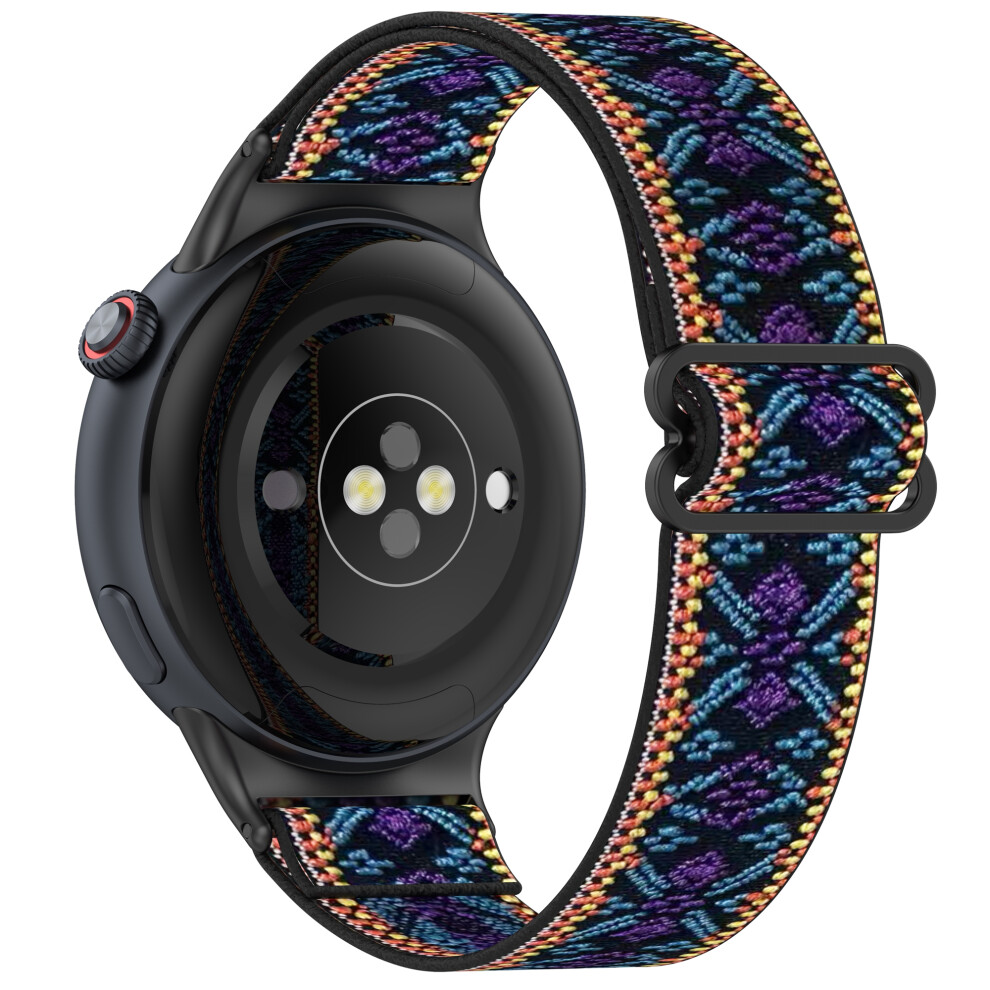 (+Purple) For Vivo Watch 5 Nylon Braided Watch Band Elastic Wrist Strap With Slide Clasp Blue/Purple 6914281808597
