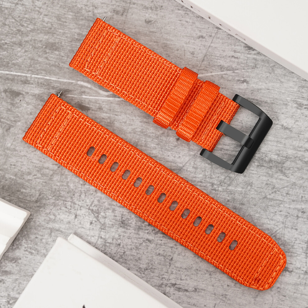 (Orange) 20Mm Watch Band For Samsung Galaxy Watch7 40Mm / 44Mm / Garmin Forerunner 165 Nylon Woven Strap Orange 6914282448099