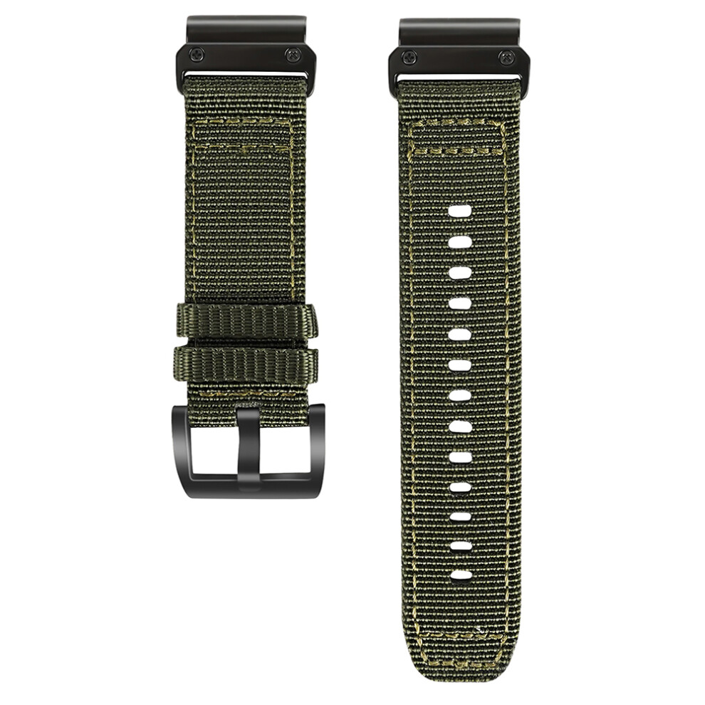 (Army ) 26Mm Watch Band For Garmin Tactix 8 Amoled 51Mm / Fenix 8 51Mm / Fenix 7X Adjustable Nylon Strap Green 6914285221927