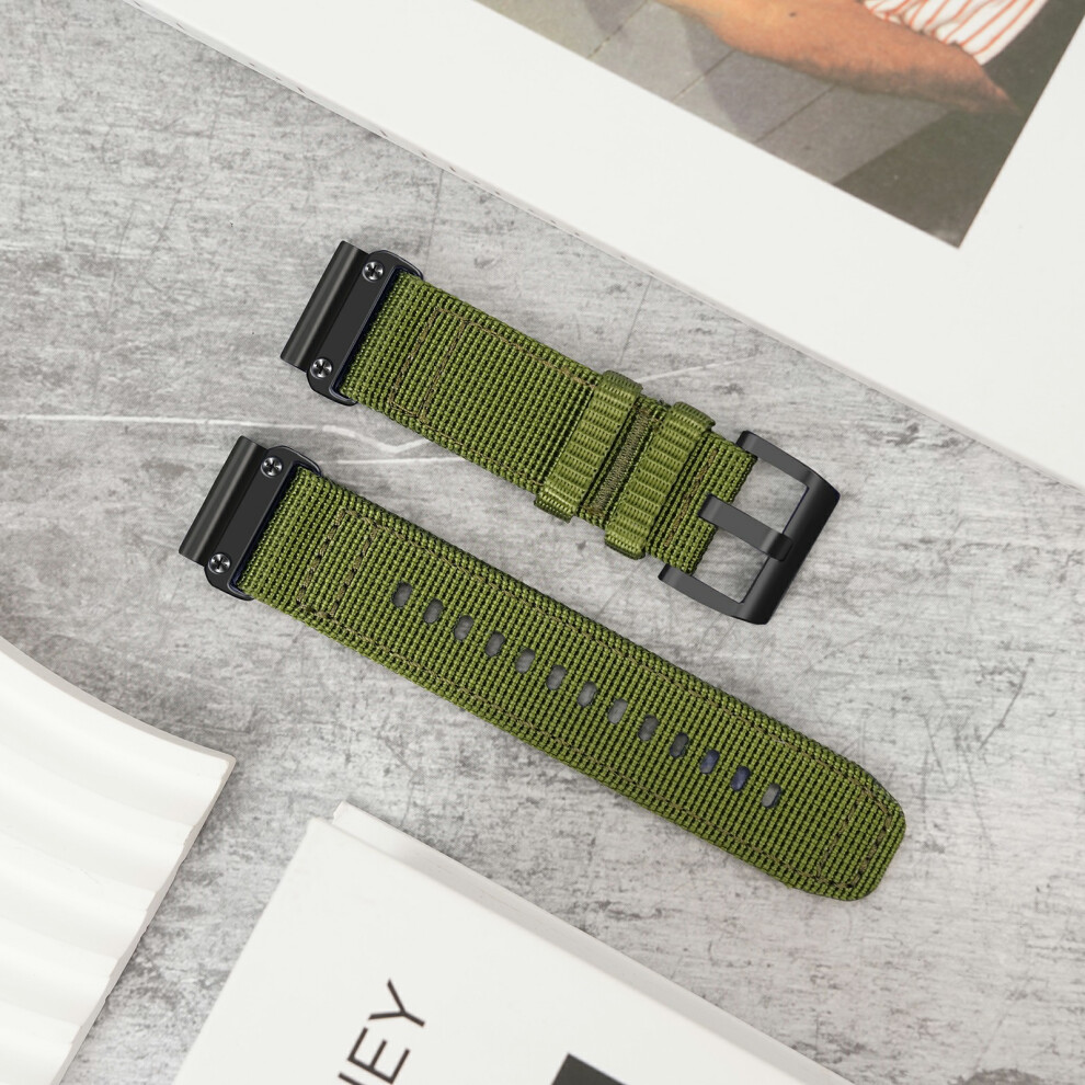 (Green) 26Mm Quick Release Strap For Garmin Tactix 8 51Mm / Epix Pro 51Mm / Fenix 7X / 7X Pro Nylon Braided Watch Band Green 6914284000424