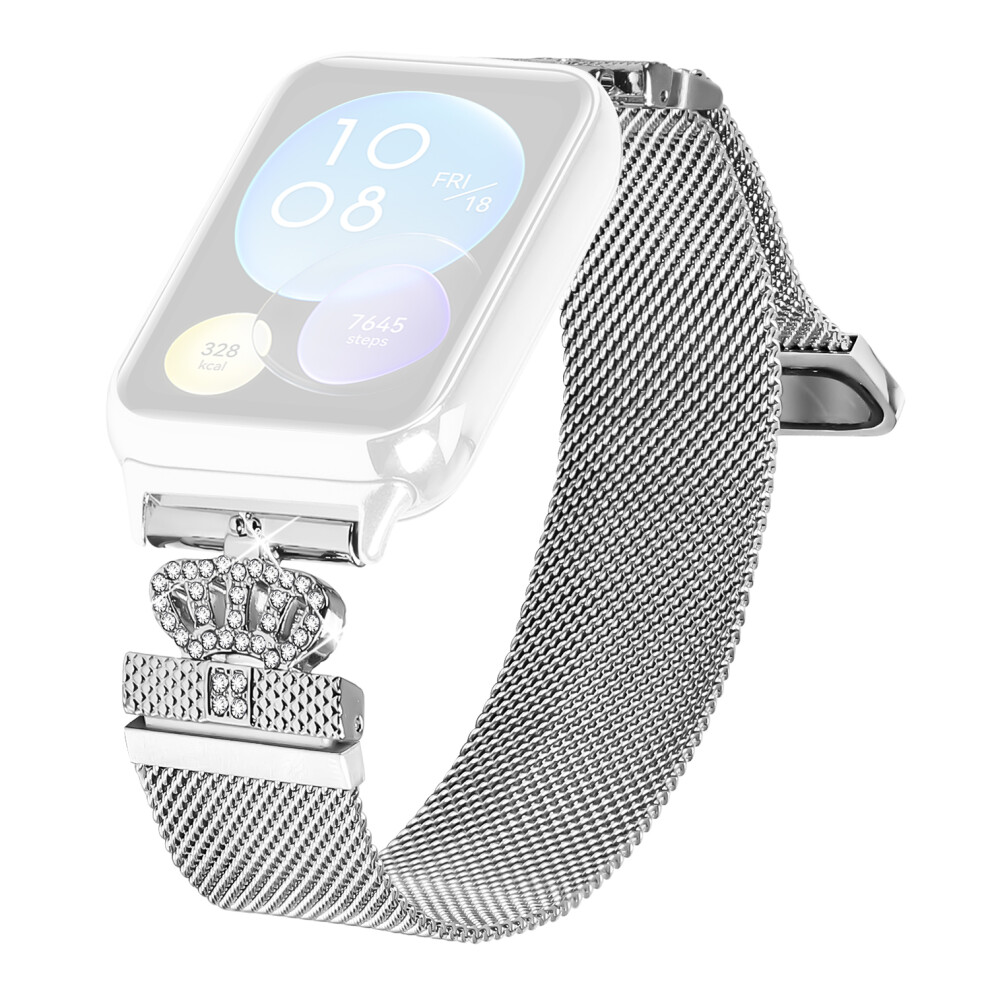For Xiaomi Redmi Watch 4 Watch Band Stainless Steel Crown Clasp Milanese Wrist Strap Silver 6914286017529