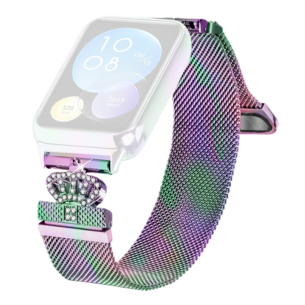 (Multi-Color) For Xiaomi Redmi Watch 4 Milanese Band Magnetic Crown Clasp Stainless Steel Strap 6914284065676