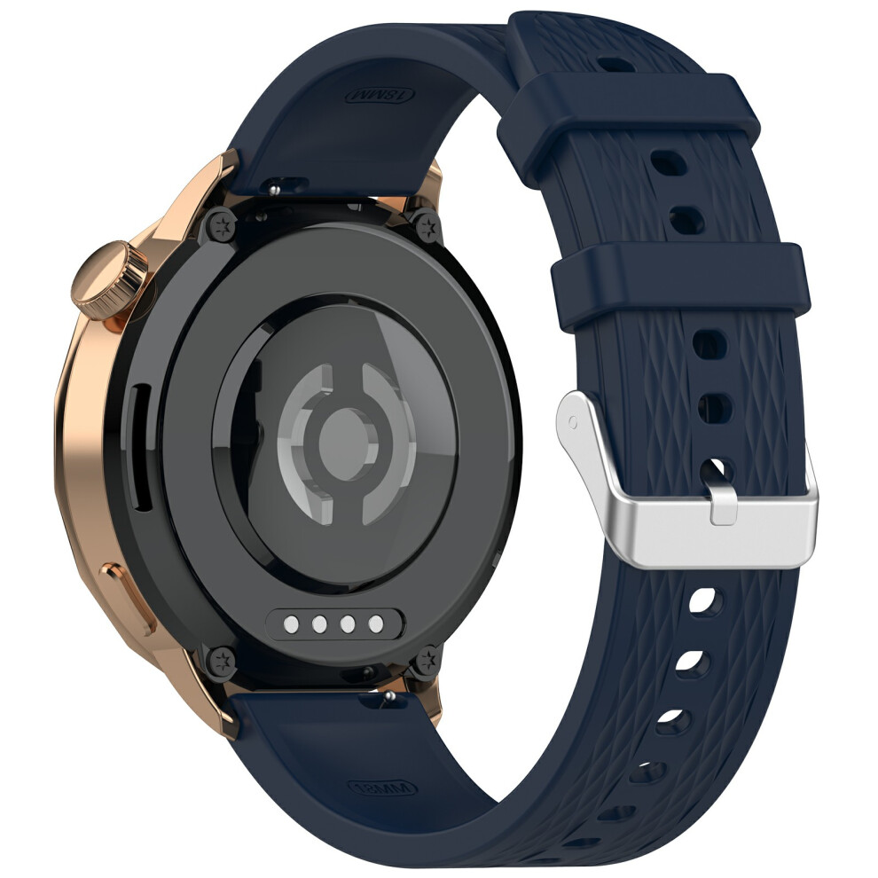 (Dark ) For Oppo Watch X2 Mini Watch Band 18Mm Rhombus Pattern Silicone Strap Blue 6914288571999