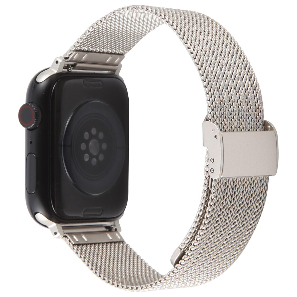 (Starlight) Watch Strap For Apple Watch Series 11 10 42Mm / 9 87 41Mm / Se3 Se2 Se 6 5 4 40Mm / 3 2 1 38Mm Wide Milanese Metal Band With Buck 6914282657798
