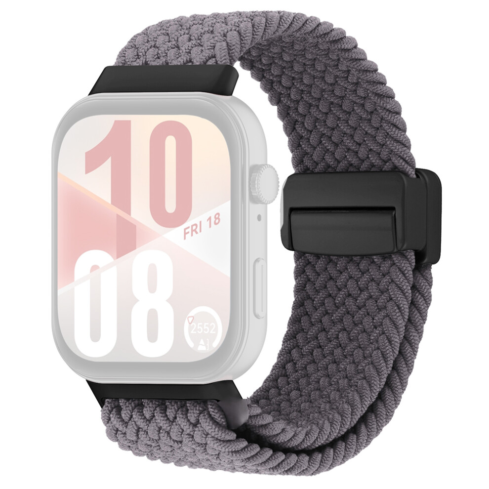 (Grey / Black Buckle) Wrist Strap For Huawei Watch Fit 4 Pro / Fit 4 / Fit 3 Magnetic Buckle Nylon Braided Watch Band Black,Grey 6914285940293