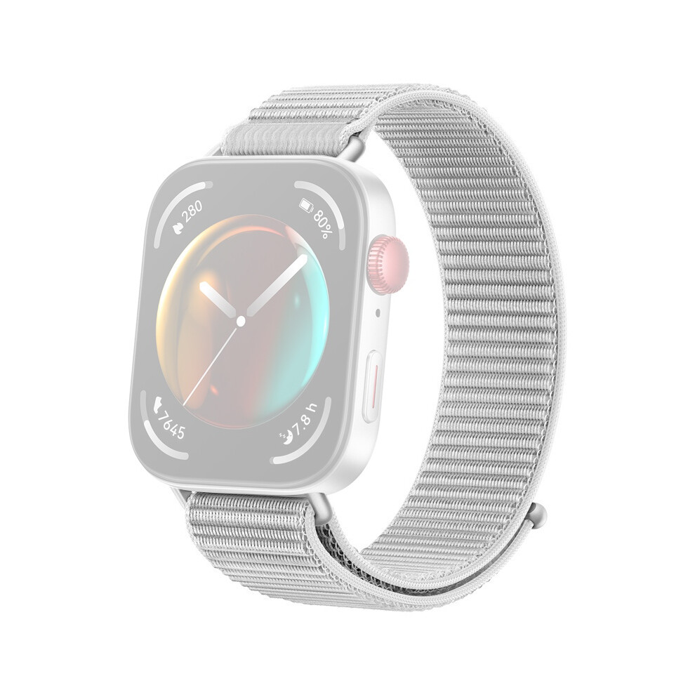 (Grey) Nylon Wrist Strap For Huawei Watch Fit 4 Pro / Fit 4 / Fit 3 Magic Tape Loop Watch Band Grey 6914280007496