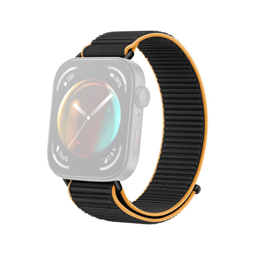 (Orange) Nylon Wrist Strap For Huawei Watch Fit 4 Pro / Fit 4 / Fit 3 Magic Tape Loop Watch Band Orange 6914284907914