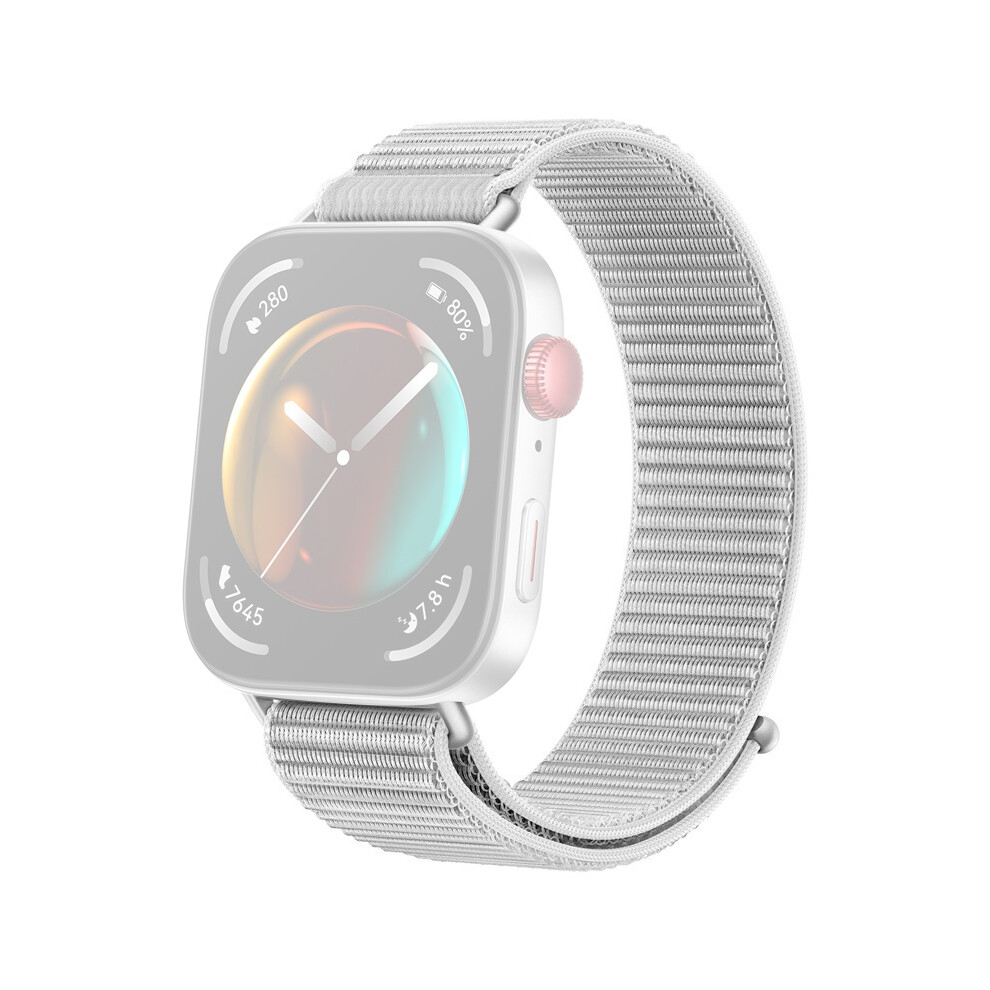 (Grey) Nylon Wrist Strap For Huawei Watch Fit 4 Pro / Fit 4 / Fit 3 Magic Tape Loop Watch Band Grey 6914288655514