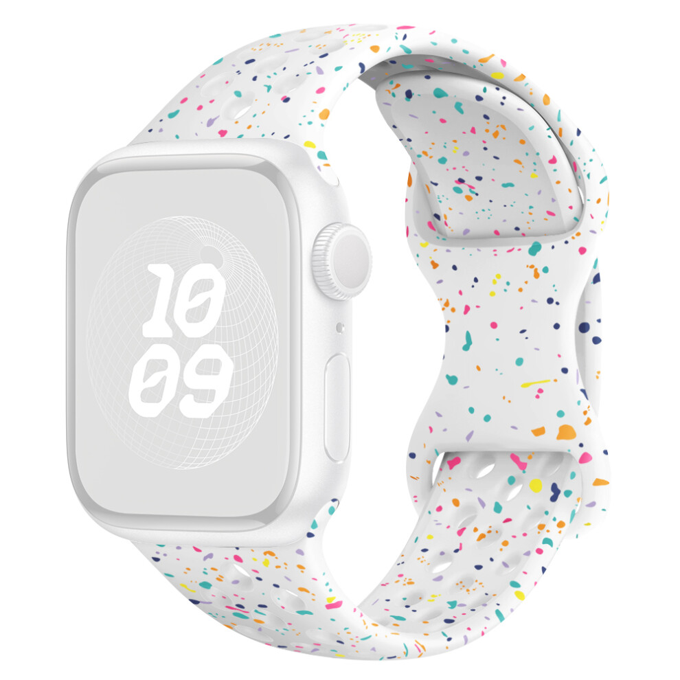 (White) Silicone Strap For Apple Watch Series 11 10 42Mm / 9 87 41Mm / Se3 Se2 Se 6 5 4 40Mm / 3 2 1 38Mm Butterfly Clasp Watch Band White 6914280867526