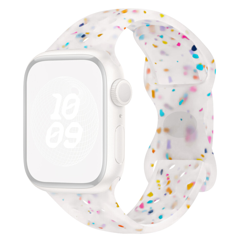 (Jelly ) Silicone Strap For Apple Watch Series 11 10 42Mm / 9 87 41Mm / Se3 Se2 Se 6 5 4 40Mm / 3 2 1 38Mm Butterfly Clasp Watch Band White 6914287958180