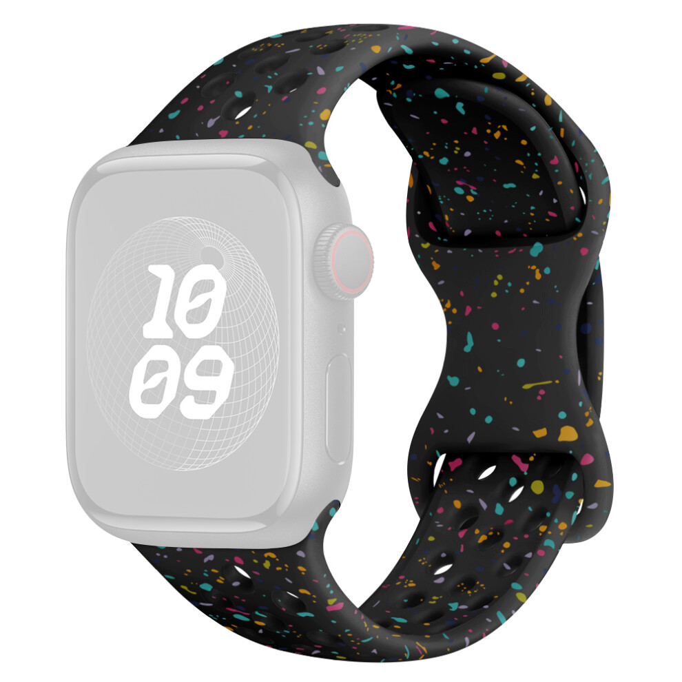 (Black) Silicone Strap For Apple Watch Series 11 10 42Mm / 9 87 41Mm / Se3 Se2 Se 6 5 4 40Mm / 3 2 1 38Mm Butterfly Clasp Watch Band Black 6914280782089