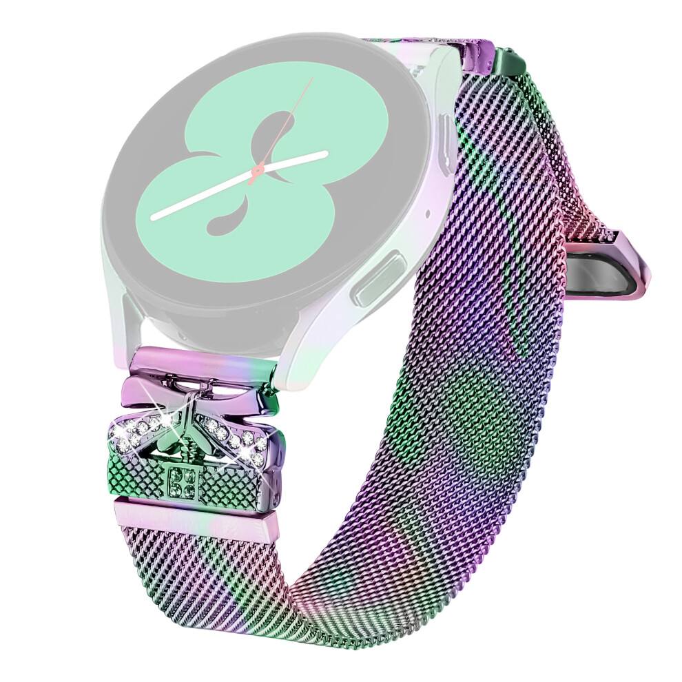 (Colorful) Metal Strap For Samsung Galaxy Watch Active2 44Mm / 40Mm Milanese Watch Band Butterfly Decor Electroplating Color 6914288165143