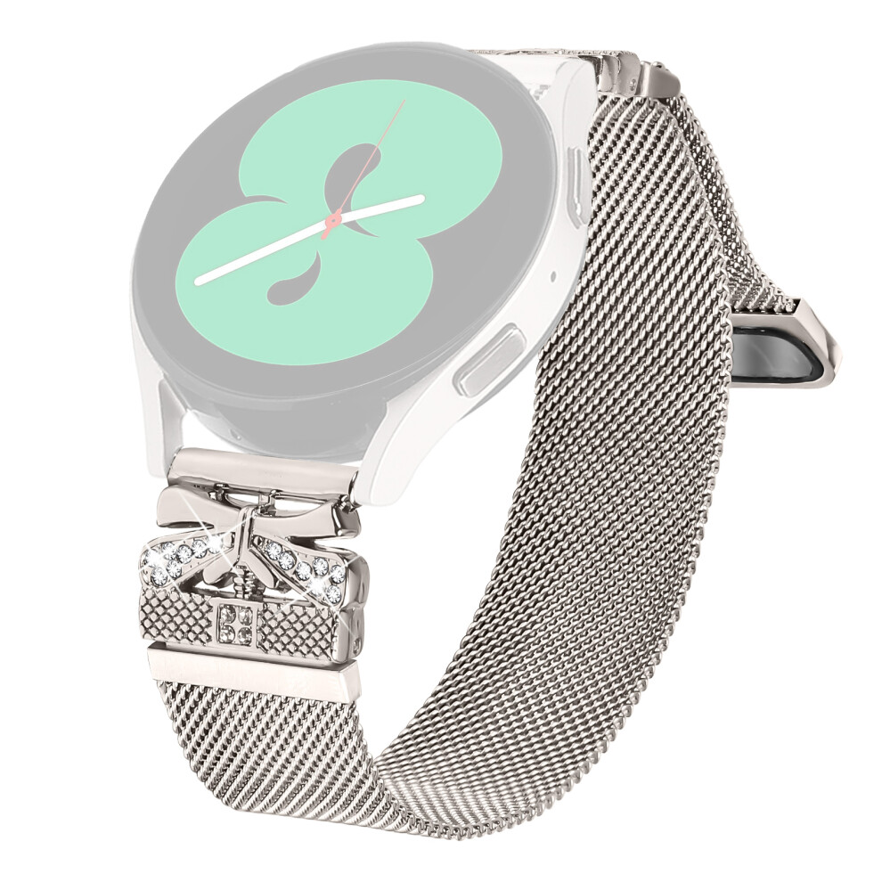 (Starlight) Metal Strap For Samsung Galaxy Watch Active2 44Mm / 40Mm Milanese Watch Band Butterfly Decor Electroplating Color 6914288560658