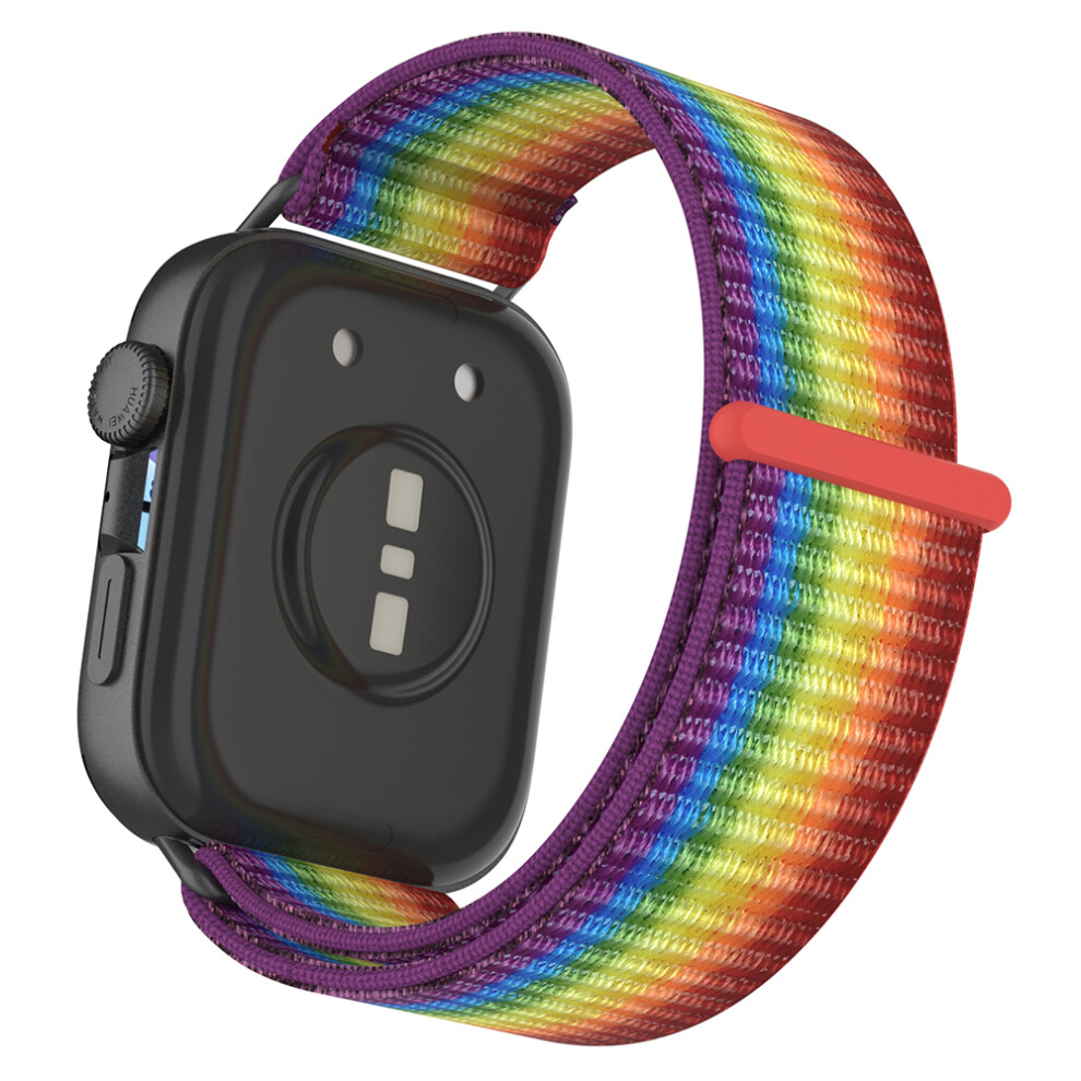 (Rainbow) Wrist Strap For Huawei Watch Fit 4 Pro / Fit 4 / Fit 3 Magic Tape Nylon Loop Watch Band 6914287783454
