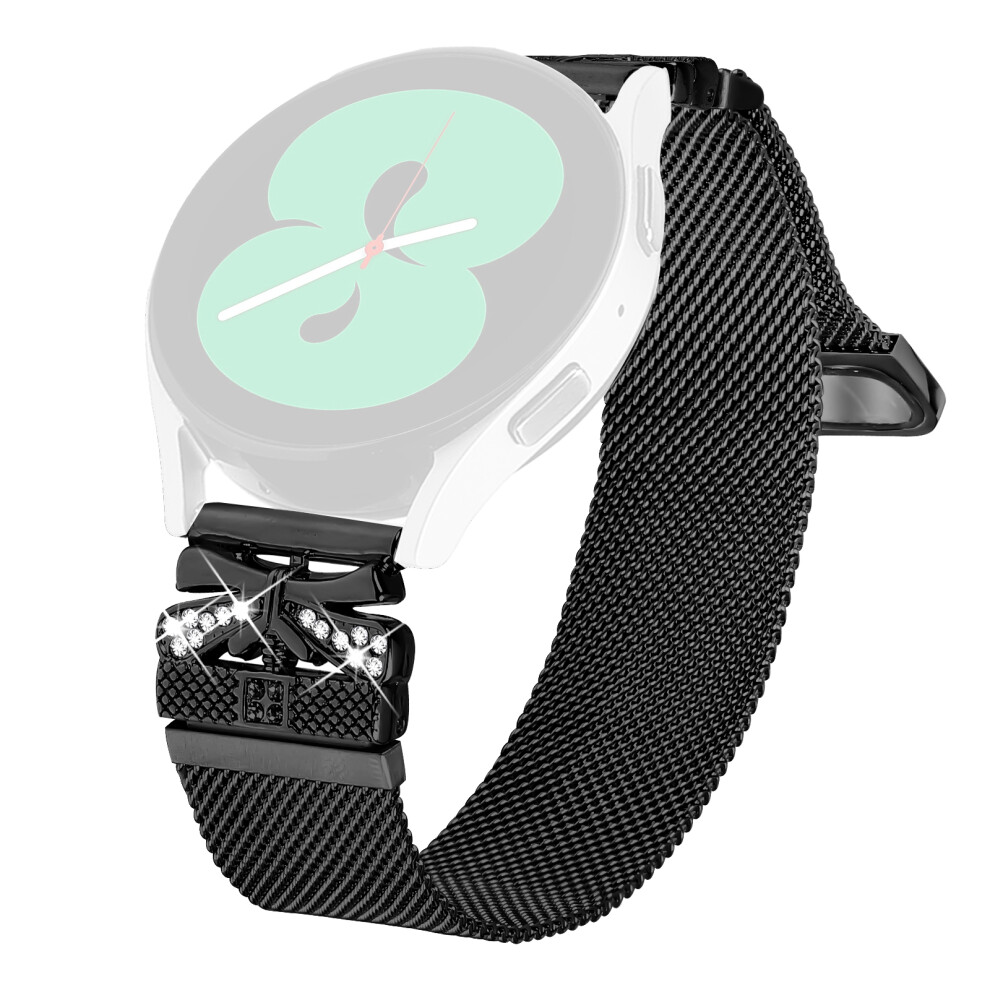 (Black) Metal Strap For Huawei Watch Gt 3 42Mm Milanese Watch Band Butterfly Decor Electroplating Color Black 6914286707376